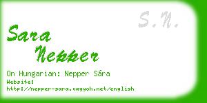 sara nepper business card
